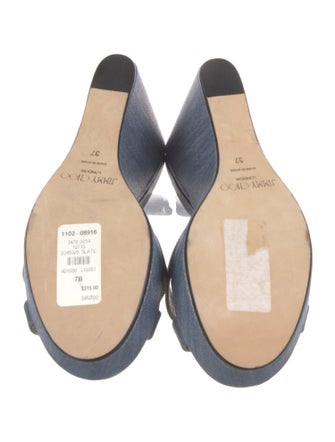 Jimmy Choo Denim Printed Slides