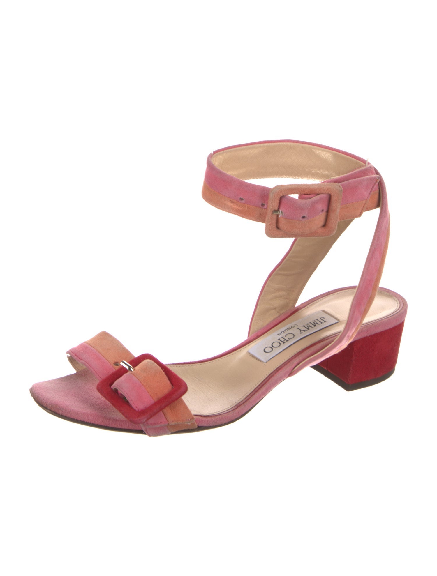 Jimmy Choo Suede Leather Trim Embellishment Sandals