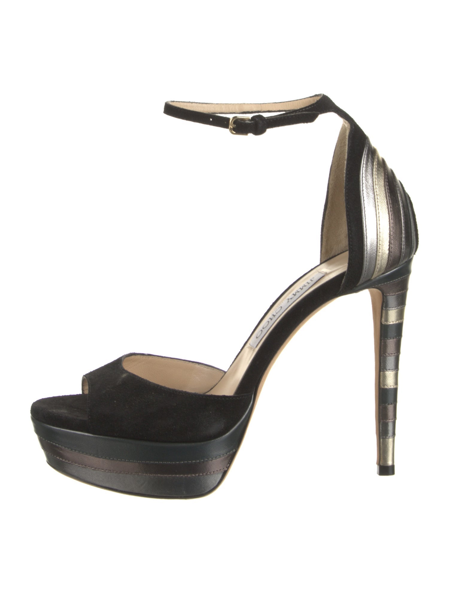 Jimmy Choo Suede Colorblock Pattern D'Orsay Pumps