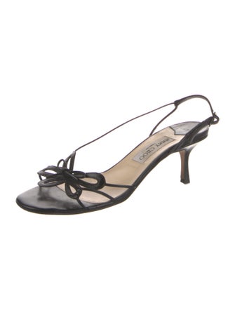 Jimmy Choo Leather Animal Print Slingback Sandals