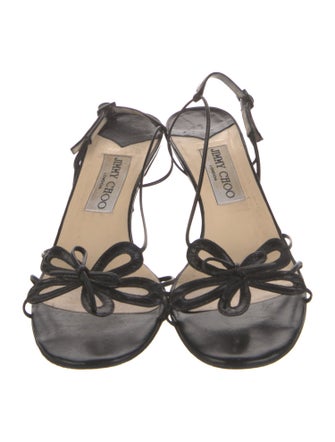 Jimmy Choo Leather Animal Print Slingback Sandals