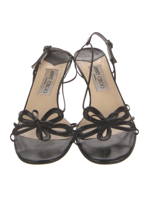 Jimmy Choo Leather Animal Print Slingback Sandals