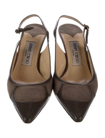 Jimmy Choo Suede Animal Print Slingback Pumps