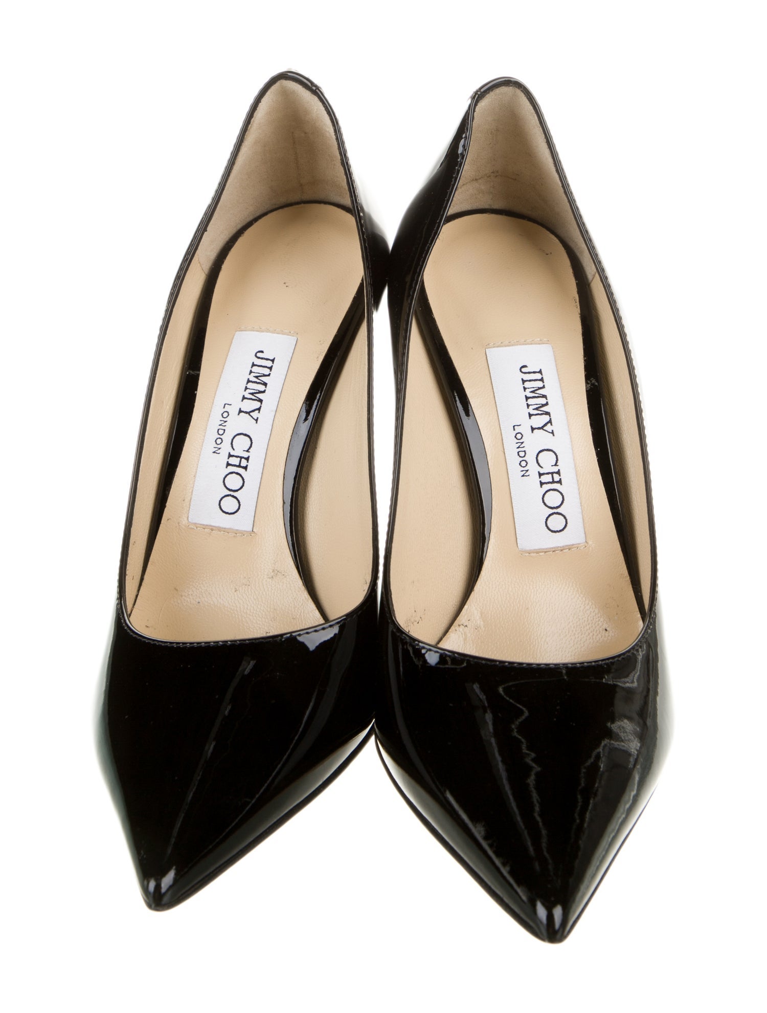 Jimmy Choo Patent Leather Leather Trim Embellishment Pumps