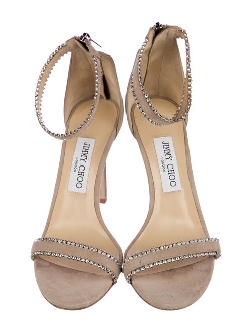 Jimmy Choo Suede Crystal Embellishments Sandals