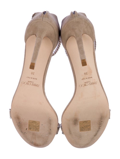 Jimmy Choo Suede Crystal Embellishments Sandals