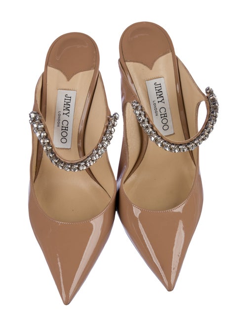 Jimmy Choo Patent Leather Crystal Embellishments Mules