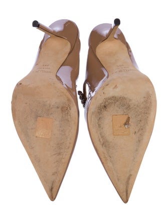 Jimmy Choo Patent Leather Crystal Embellishments Mules