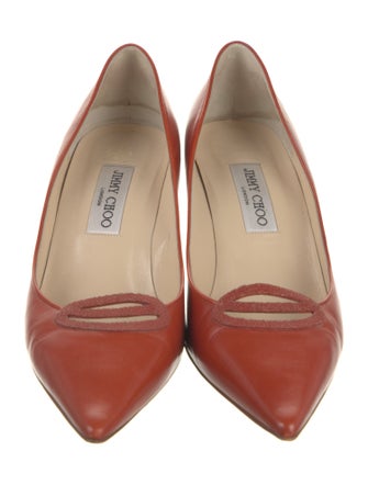 Jimmy Choo Leather Cutout Accent Pumps