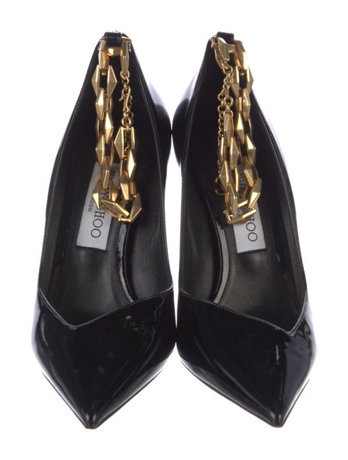 Jimmy Choo Patent Leather Chain-Link Accents Pumps