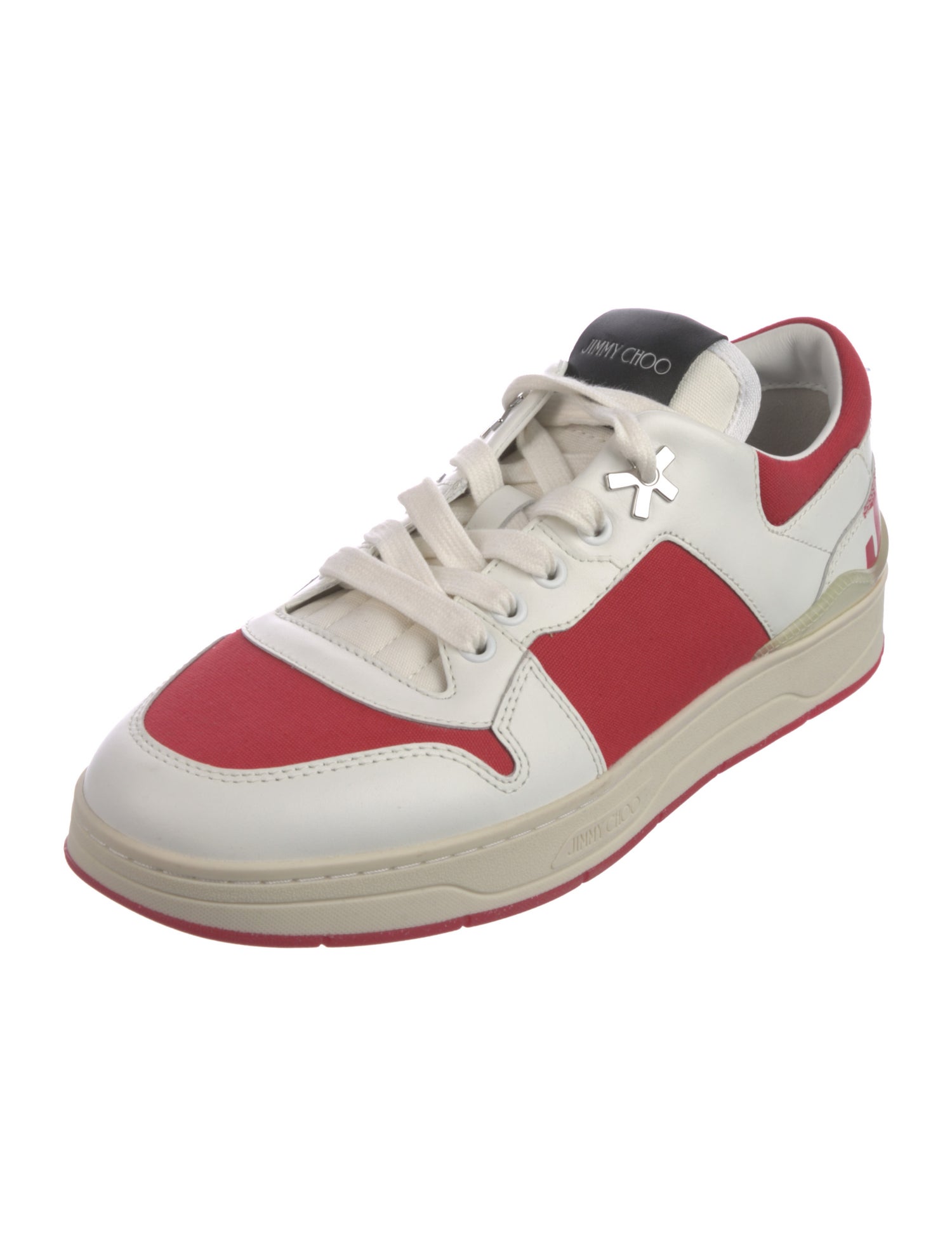 Jimmy Choo Leather Colorblock Pattern Sneakers