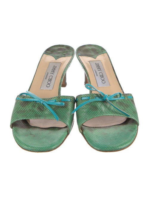 Jimmy Choo Leather Animal Print Slides