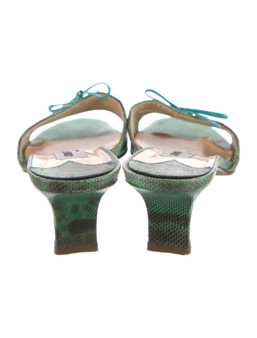 Jimmy Choo Leather Animal Print Slides