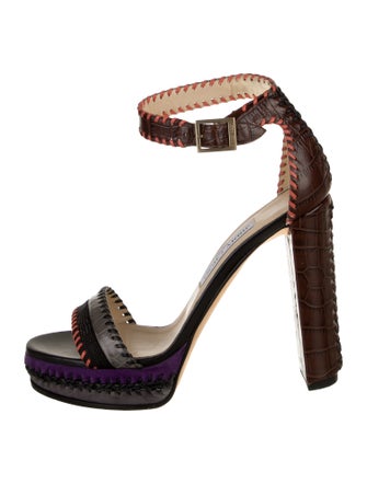 Jimmy Choo Embossed Leather Printed Sandals