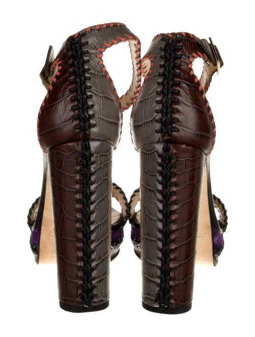 Jimmy Choo Embossed Leather Printed Sandals