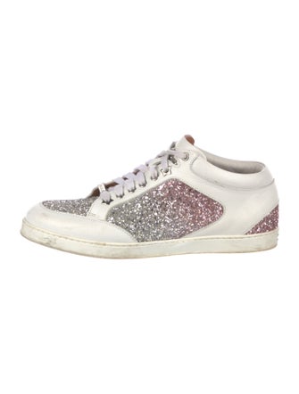 Jimmy Choo Leather Colorblock Pattern Sneakers