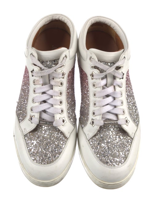 Jimmy Choo Leather Colorblock Pattern Sneakers