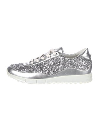 Jimmy Choo Glitter Colorblock Pattern Sneakers
