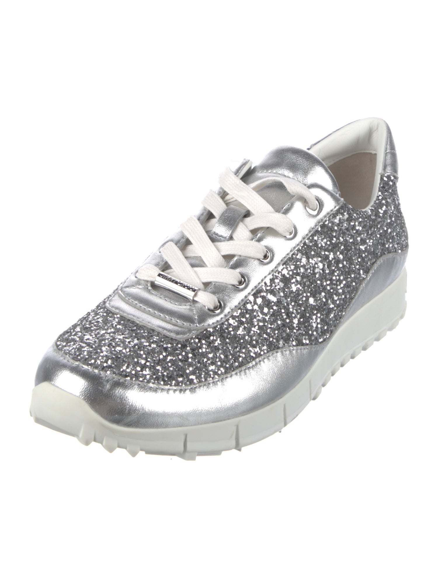 Jimmy Choo Glitter Colorblock Pattern Sneakers