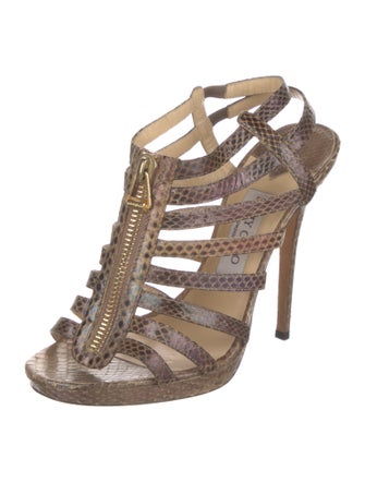 Jimmy Choo Snakeskin Animal Print Slingback Pumps