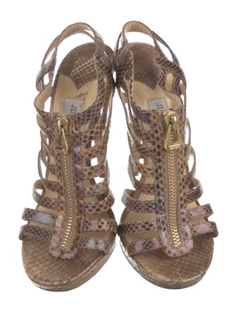 Jimmy Choo Snakeskin Animal Print Slingback Pumps