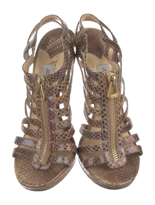 Jimmy Choo Snakeskin Animal Print Slingback Pumps