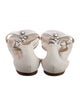 Jimmy Choo Leather Crystal Embellishments T-Strap Sandals