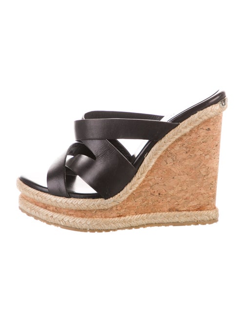 Jimmy Choo Leather Braided Accents Mules