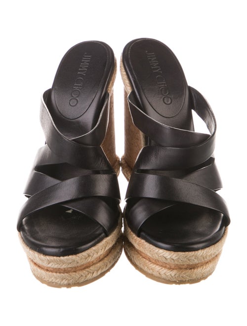 Jimmy Choo Leather Braided Accents Mules