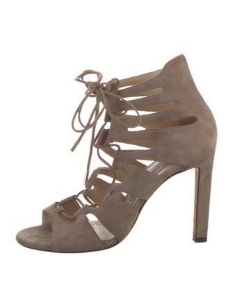 Jimmy Choo Suede Cutout Accent Pumps