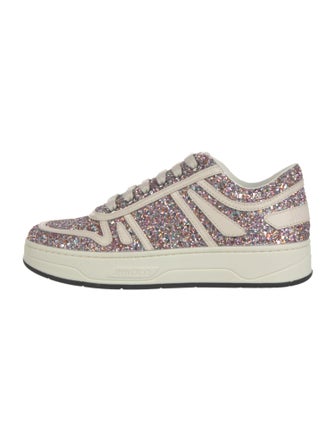 Jimmy Choo Glitter Colorblock Pattern Sneakers