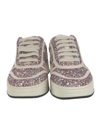 Jimmy Choo Glitter Colorblock Pattern Sneakers