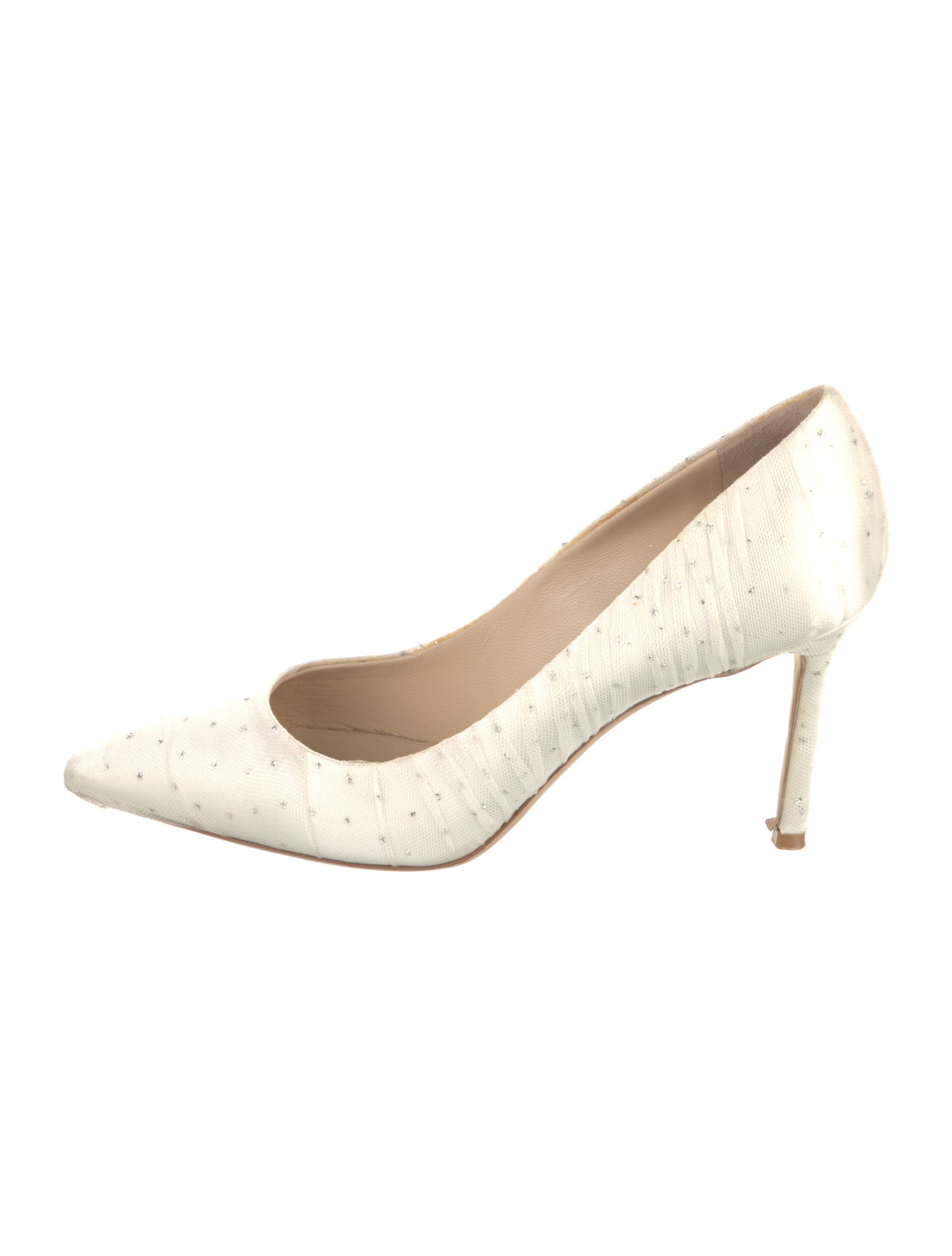 Jimmy Choo Satin Mesh Accents Pumps