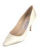 Jimmy Choo Satin Mesh Accents Pumps