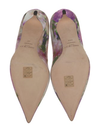 Jimmy Choo Satin Floral Print Mules