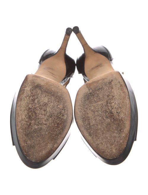 Jimmy Choo Patent Leather Animal Print T-Strap Sandals