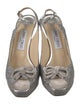 Jimmy Choo Glitter Bow Accents Slingback Pumps
