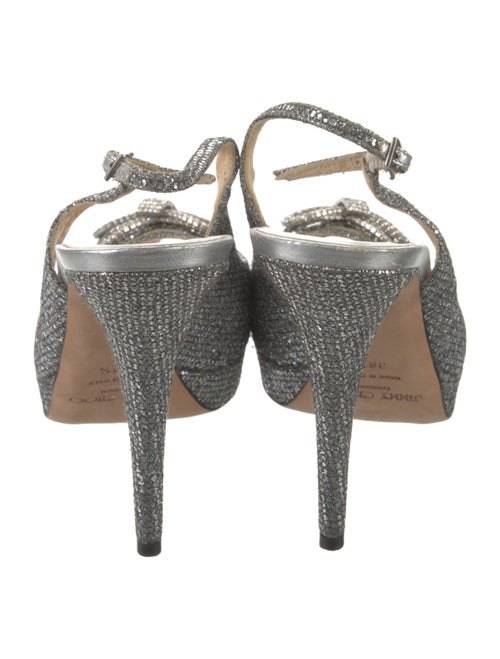 Jimmy Choo Glitter Bow Accents Slingback Pumps