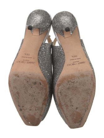 Jimmy Choo Glitter Bow Accents Slingback Pumps