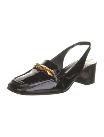 Jimmy Choo Patent Leather Chain-Link Accents Slingback Pumps