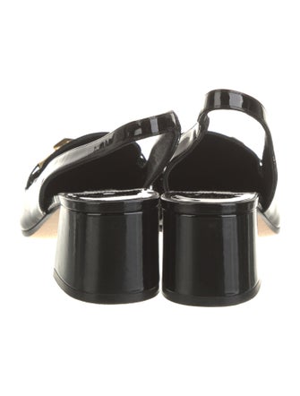 Jimmy Choo Patent Leather Chain-Link Accents Slingback Pumps