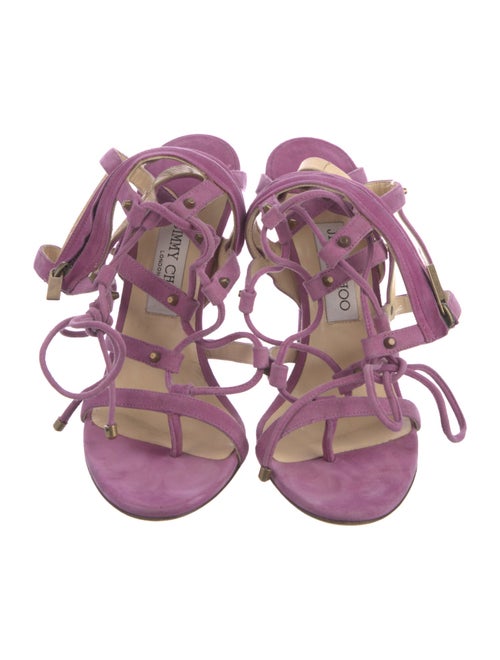 Jimmy Choo Suede Studded Accents Gladiator Sandals