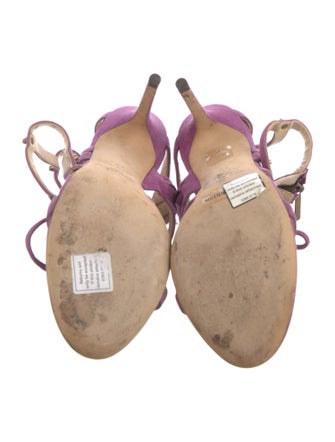 Jimmy Choo Suede Studded Accents Gladiator Sandals