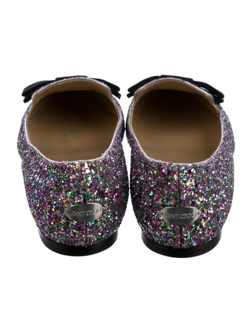 Jimmy Choo Glitter Bow Accents Loafers