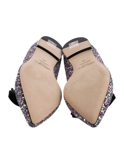 Jimmy Choo Glitter Bow Accents Loafers