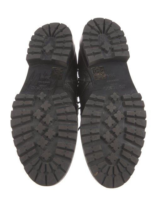 Jimmy Choo Leather Crystal Embellishments Combat Boots