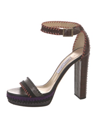 Jimmy Choo Embossed Leather Printed Sandals