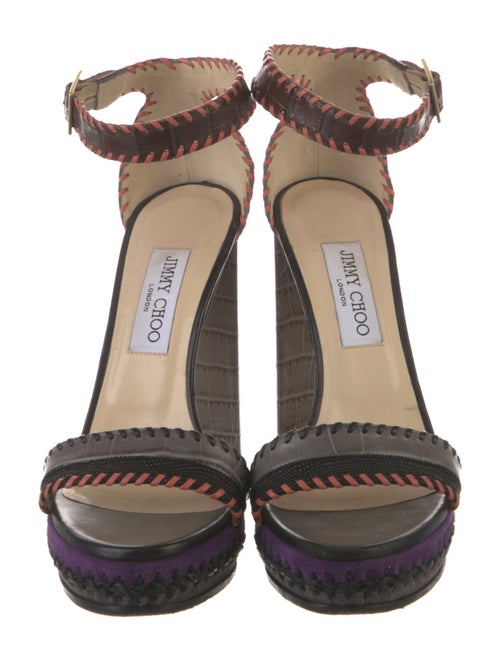 Jimmy Choo Embossed Leather Printed Sandals