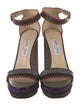 Jimmy Choo Embossed Leather Printed Sandals