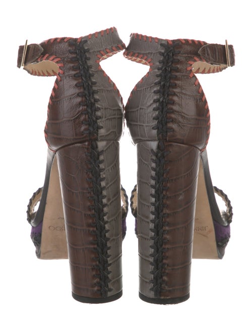 Jimmy Choo Embossed Leather Printed Sandals